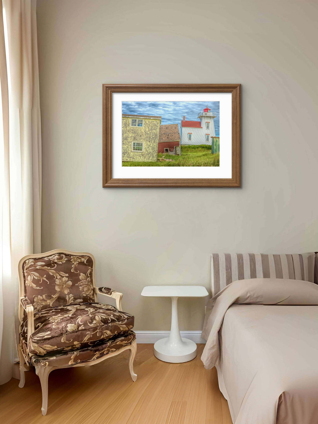 Silent Watchers – Weathered Coastal Buildings and Lighthouse, Prince Edward Island