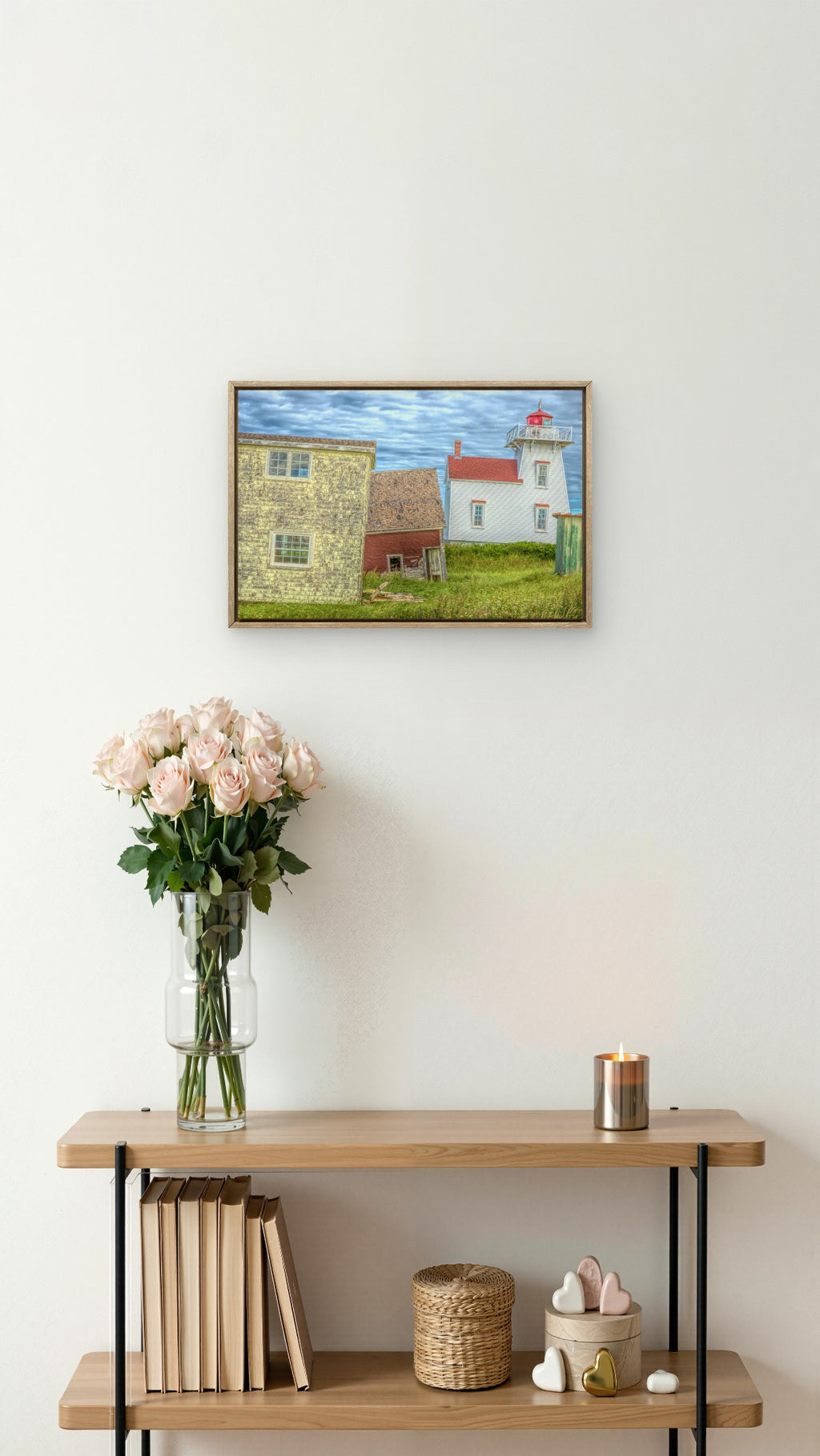 Silent Watchers – Weathered Coastal Buildings and Lighthouse, Prince Edward Island