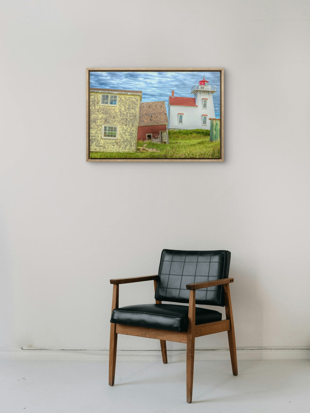 Silent Watchers – Weathered Coastal Buildings and Lighthouse, Prince Edward Island