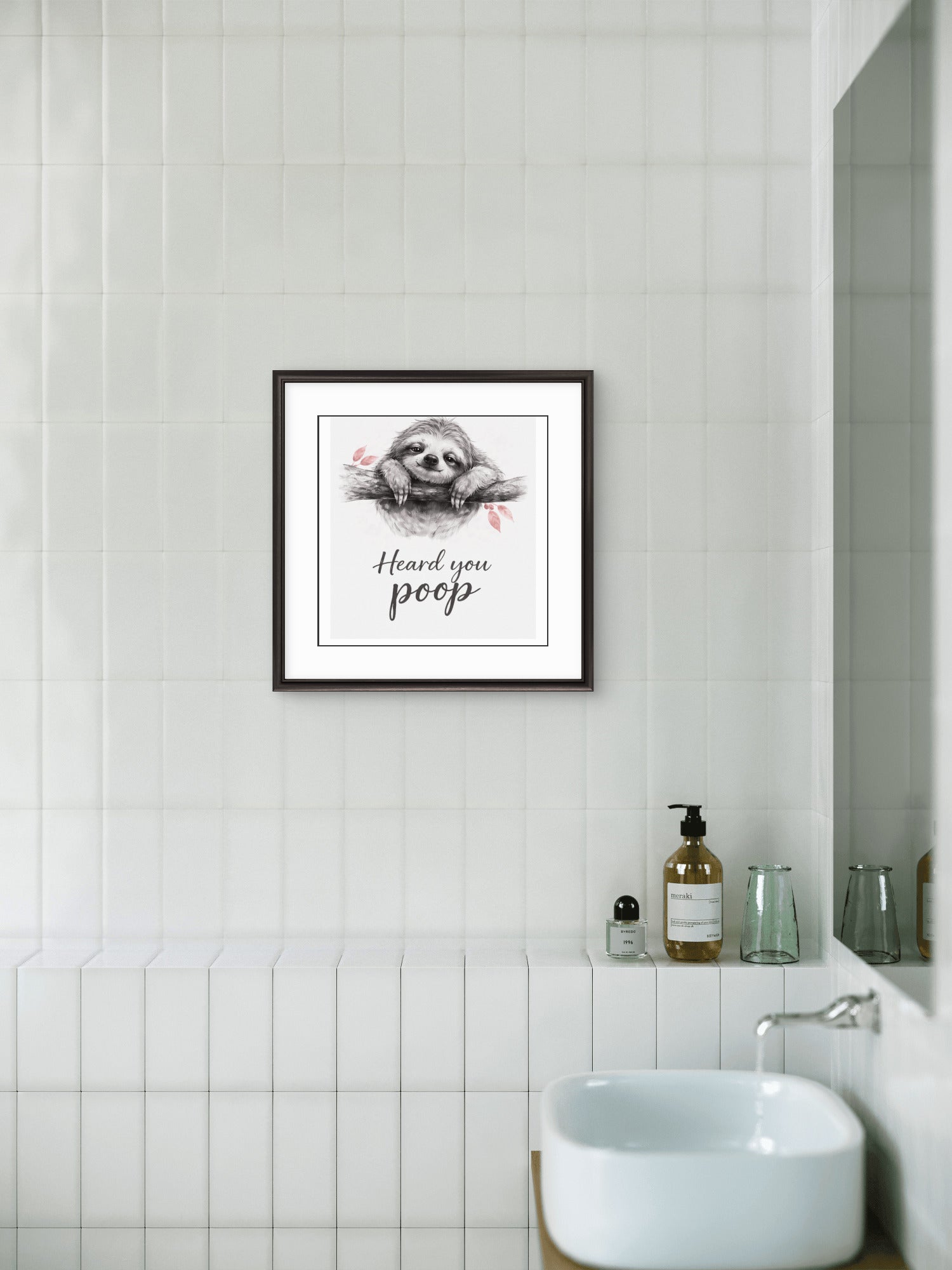 Heard You Poop – Funny Bathroom Wall Art Print-a