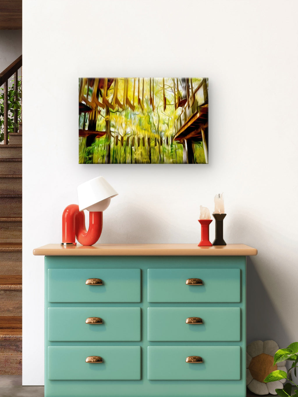Treetop Trekking Along the St. Lawrence River — Digital Wall Art-c