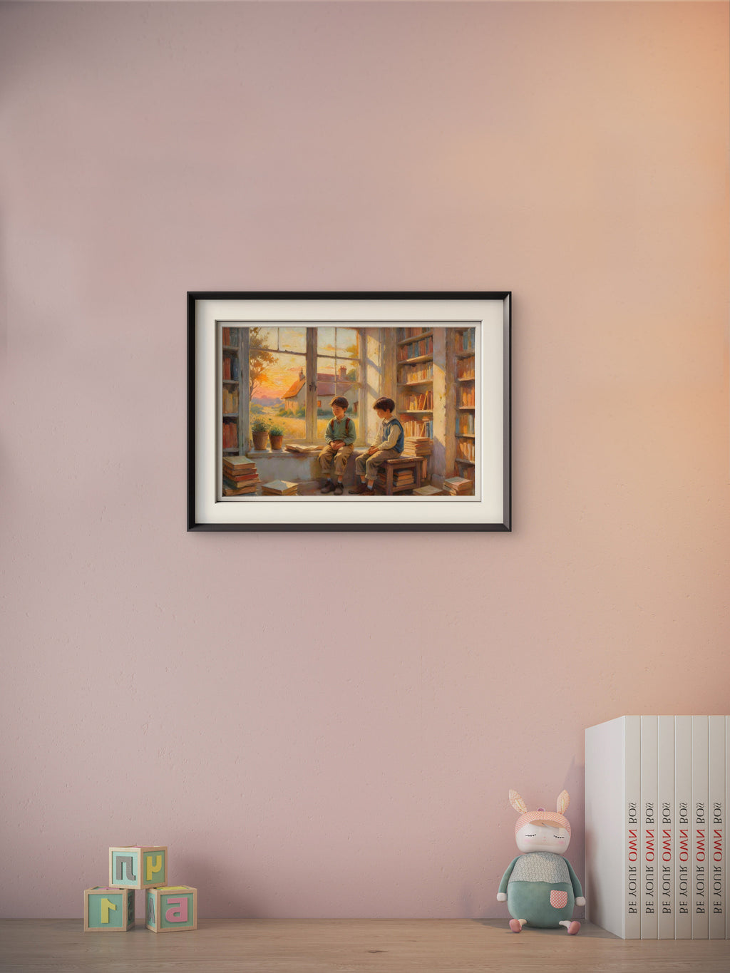Two Boys – Painterly Portrait Wall Art Print
