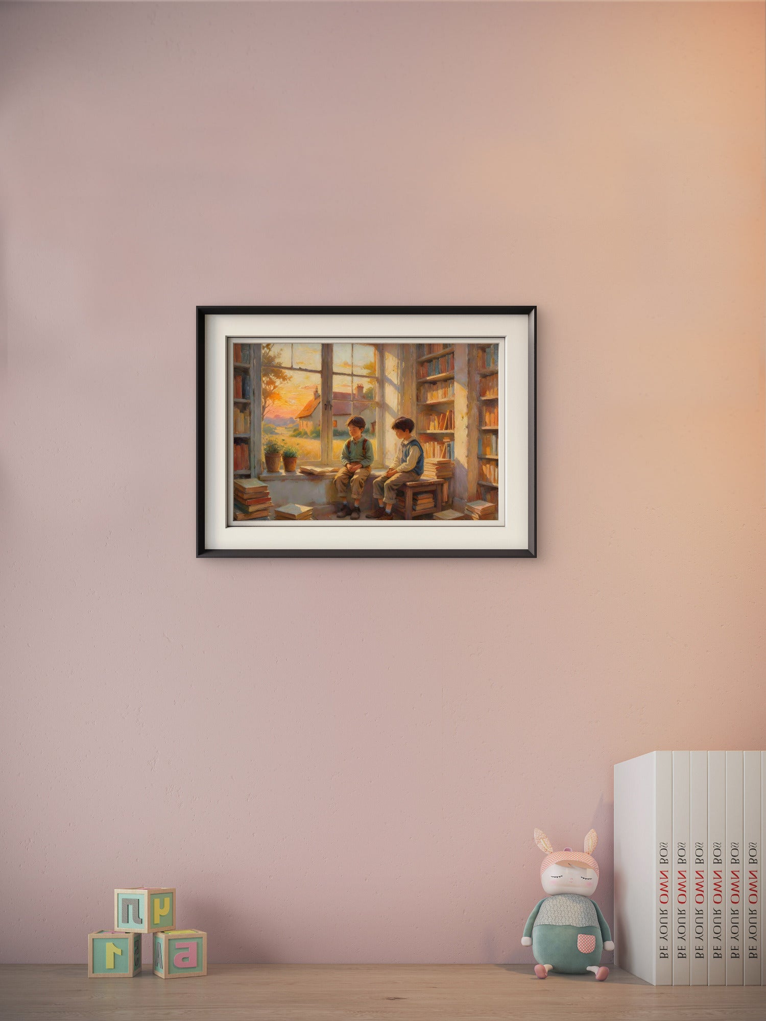 Two Boys – Painterly Portrait Wall Art Print