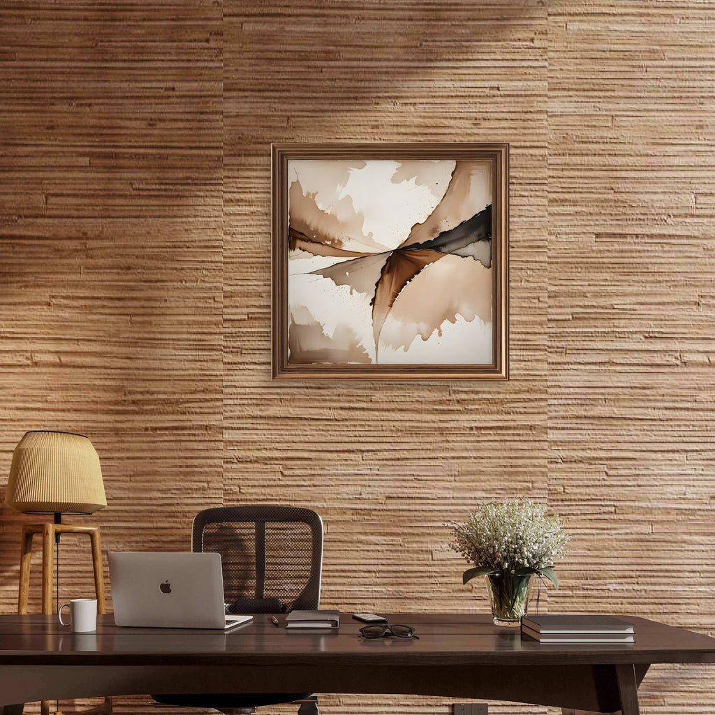 Elegant neutral abstract wall art in a quiet luxury minimalist style. - Byeutifull Art