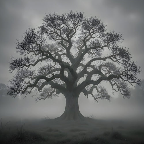 Foggy Forest Landscape Wall Art – Misty Nature Painting Print - Byeutifull Art