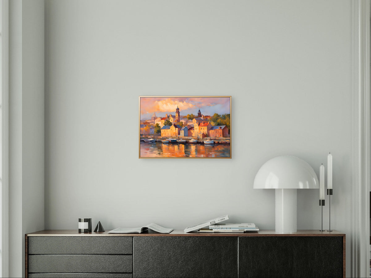 Harbour Glow — Coastal Village at Sunset