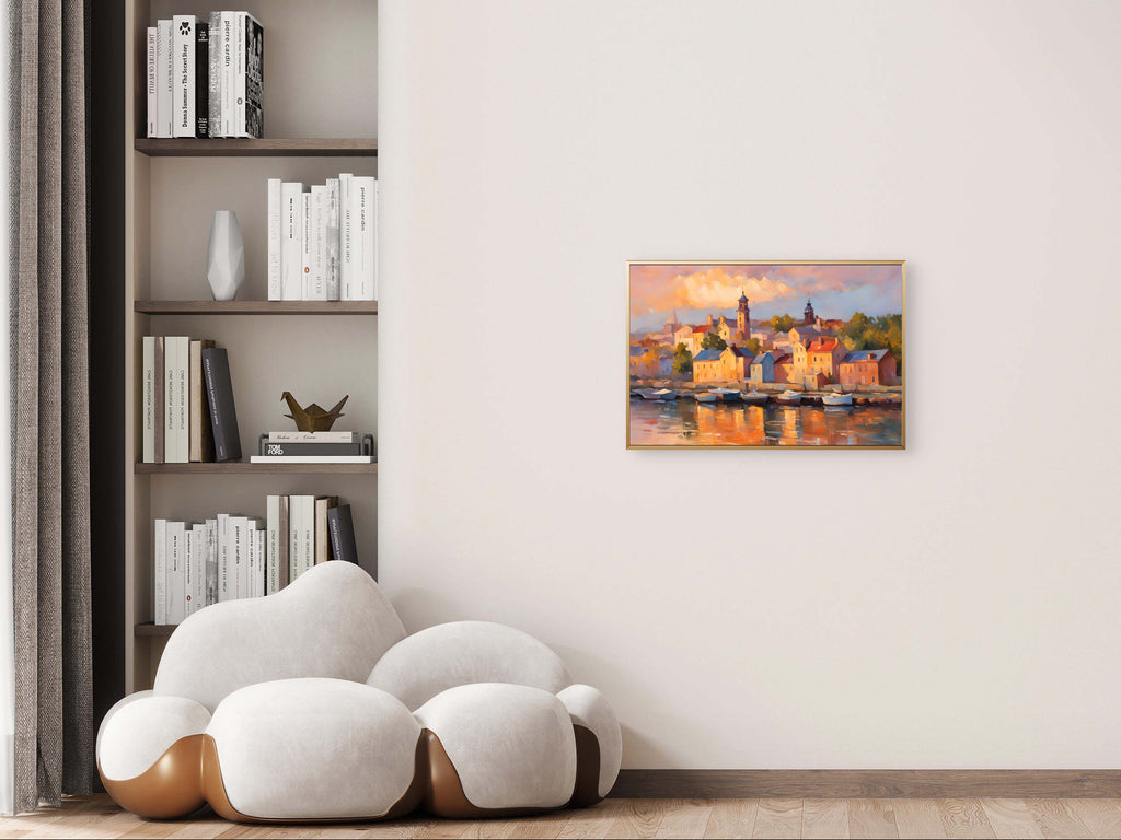 Harbour Glow — Coastal Village at Sunset