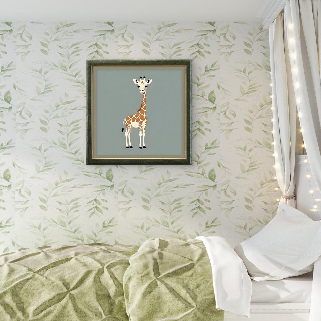 Giraffe Nursery Wall Art – Minimal Safari Animal Print - Byeutifull Art