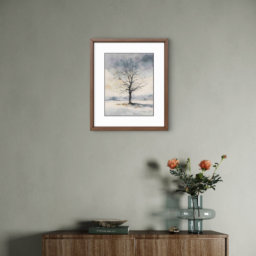 Lone Tree – Minimalist Landscape Wall Art Print - Byeutifull Art
