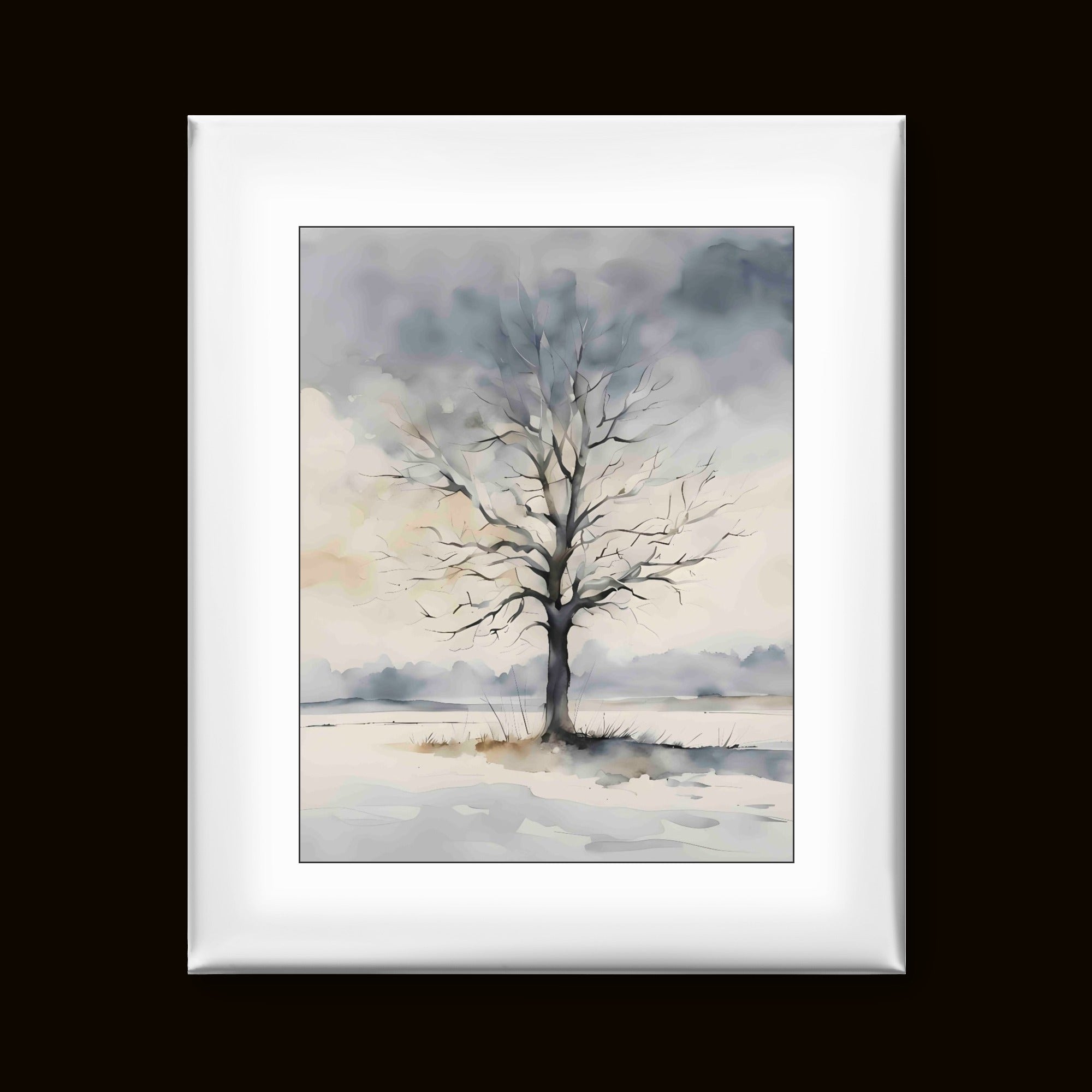 Lone Tree – Minimalist Landscape Wall Art Print - Byeutifull Art