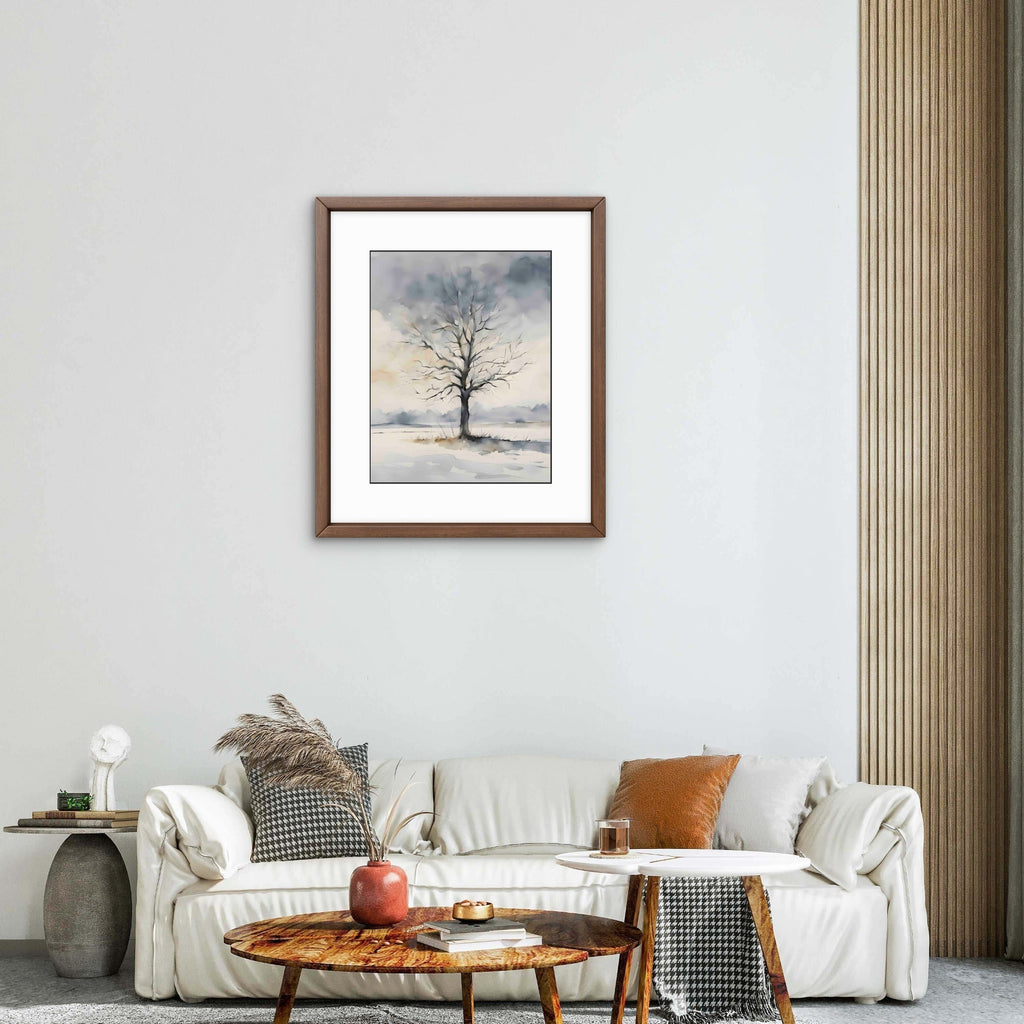 Lone Tree – Minimalist Landscape Wall Art Print - Byeutifull Art