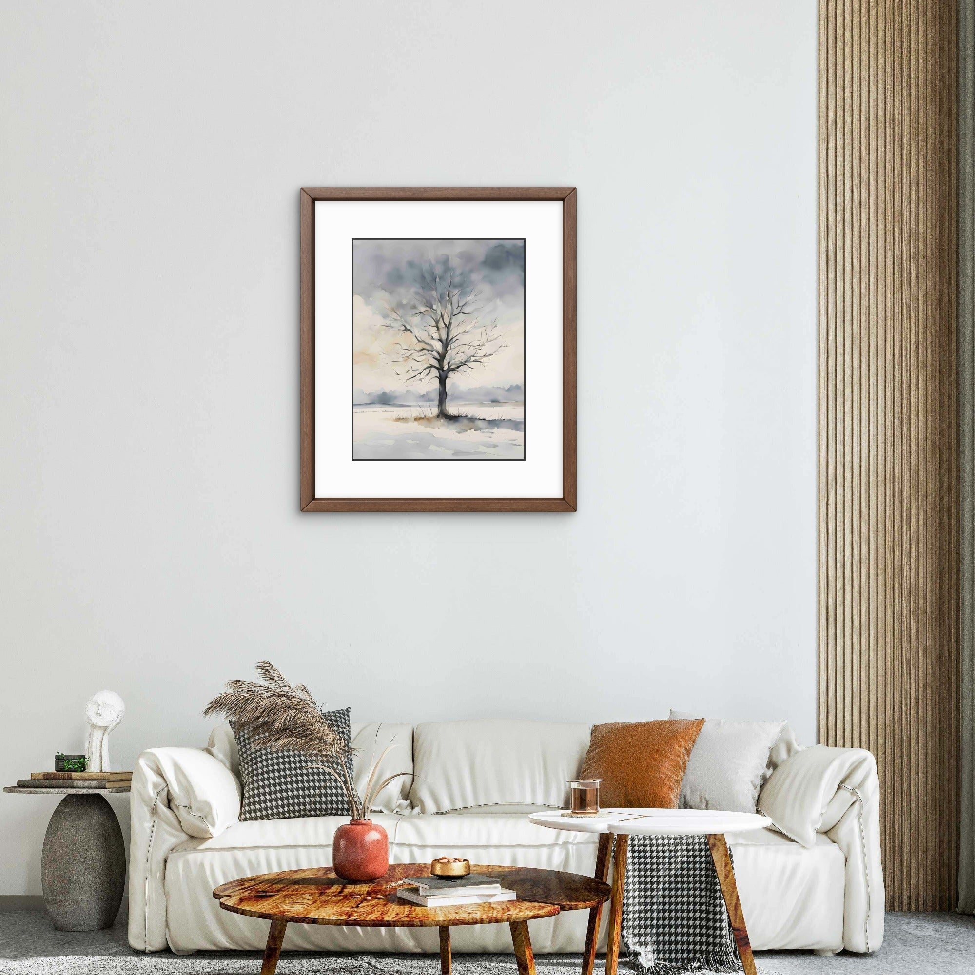 Lone Tree – Minimalist Landscape Wall Art Print - Byeutifull Art