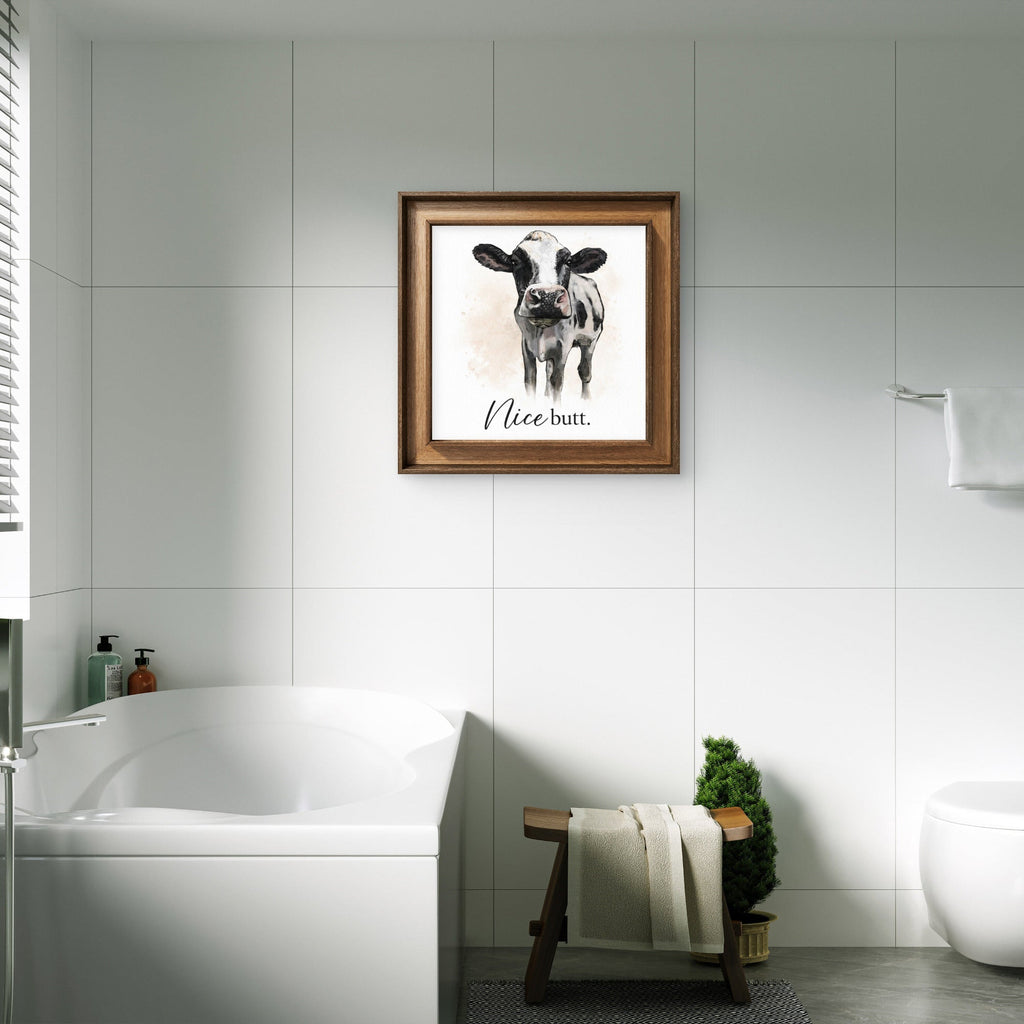 Nice Butt — Funny Cow Watercolour Print - Byeutifull Art