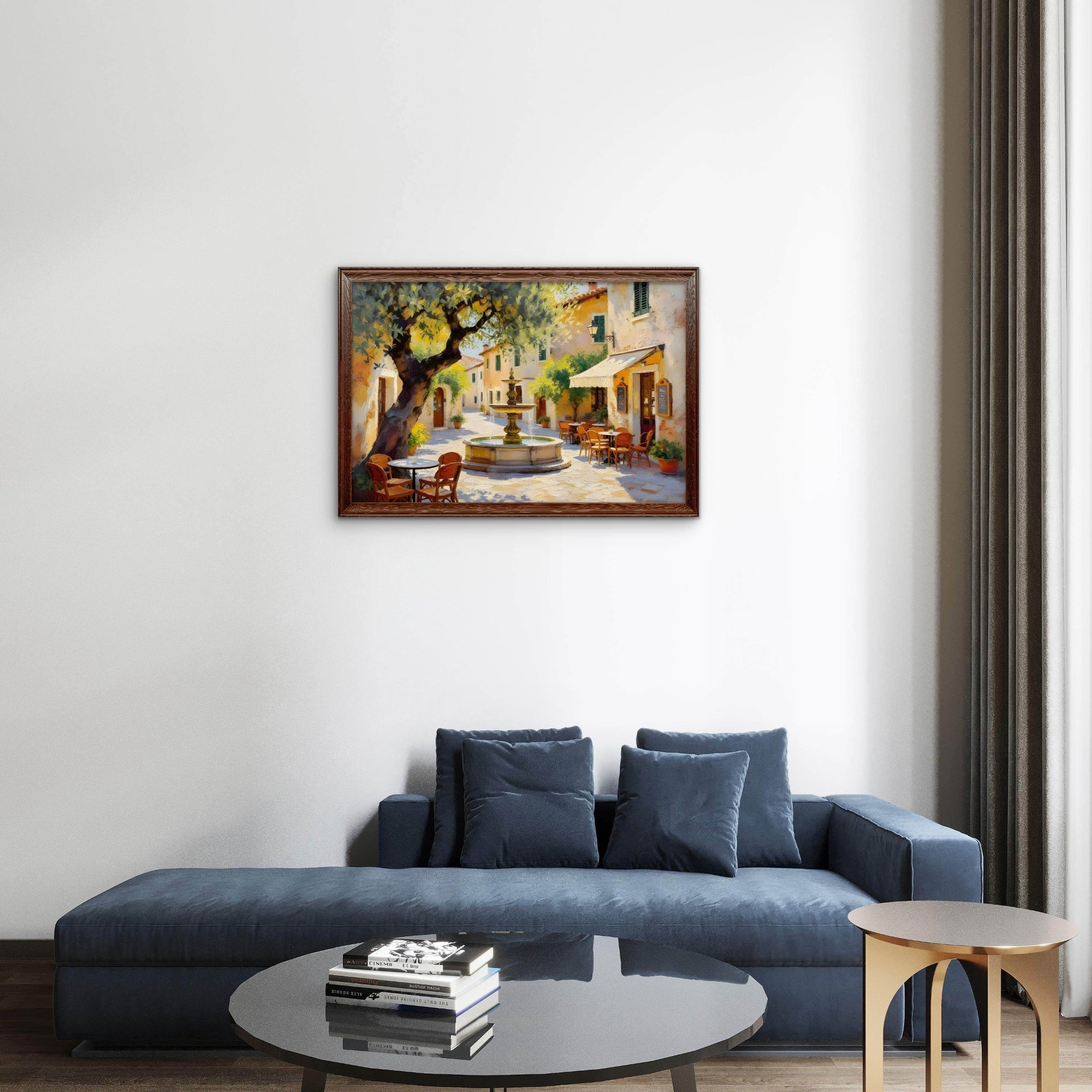 Outdoor Café – Charming Street Scene Wall Art Print - Byeutifull Art