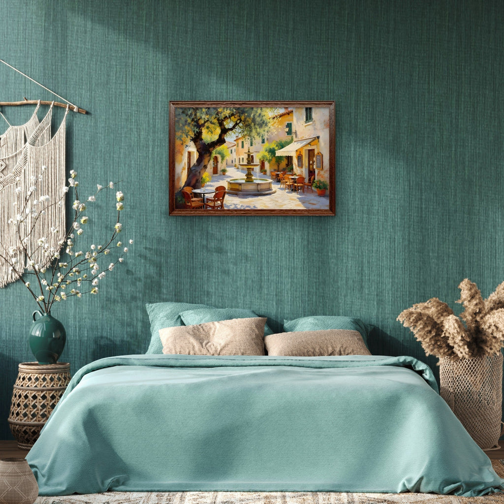 Outdoor Café – Charming Street Scene Wall Art Print - Byeutifull Art