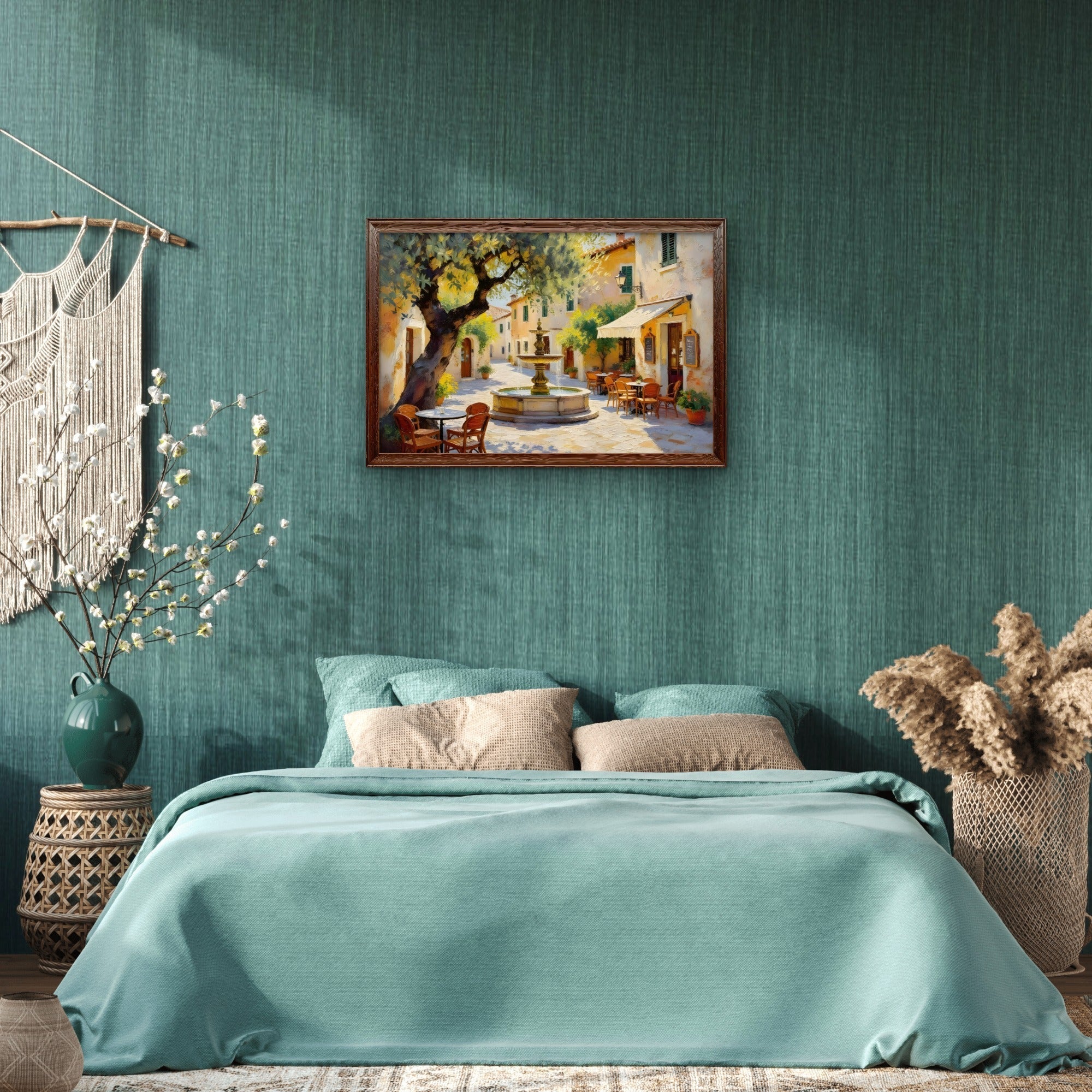 Outdoor Café – Charming Street Scene Wall Art Print - Byeutifull Art