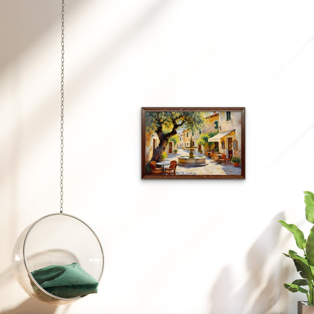 Outdoor Café – Charming Street Scene Wall Art Print - Byeutifull Art