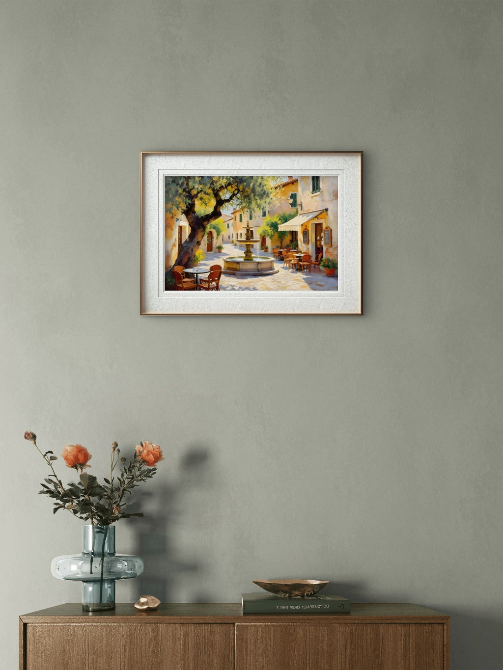 Outdoor Café – Charming Street Scene Wall Art Print - Byeutifull Art