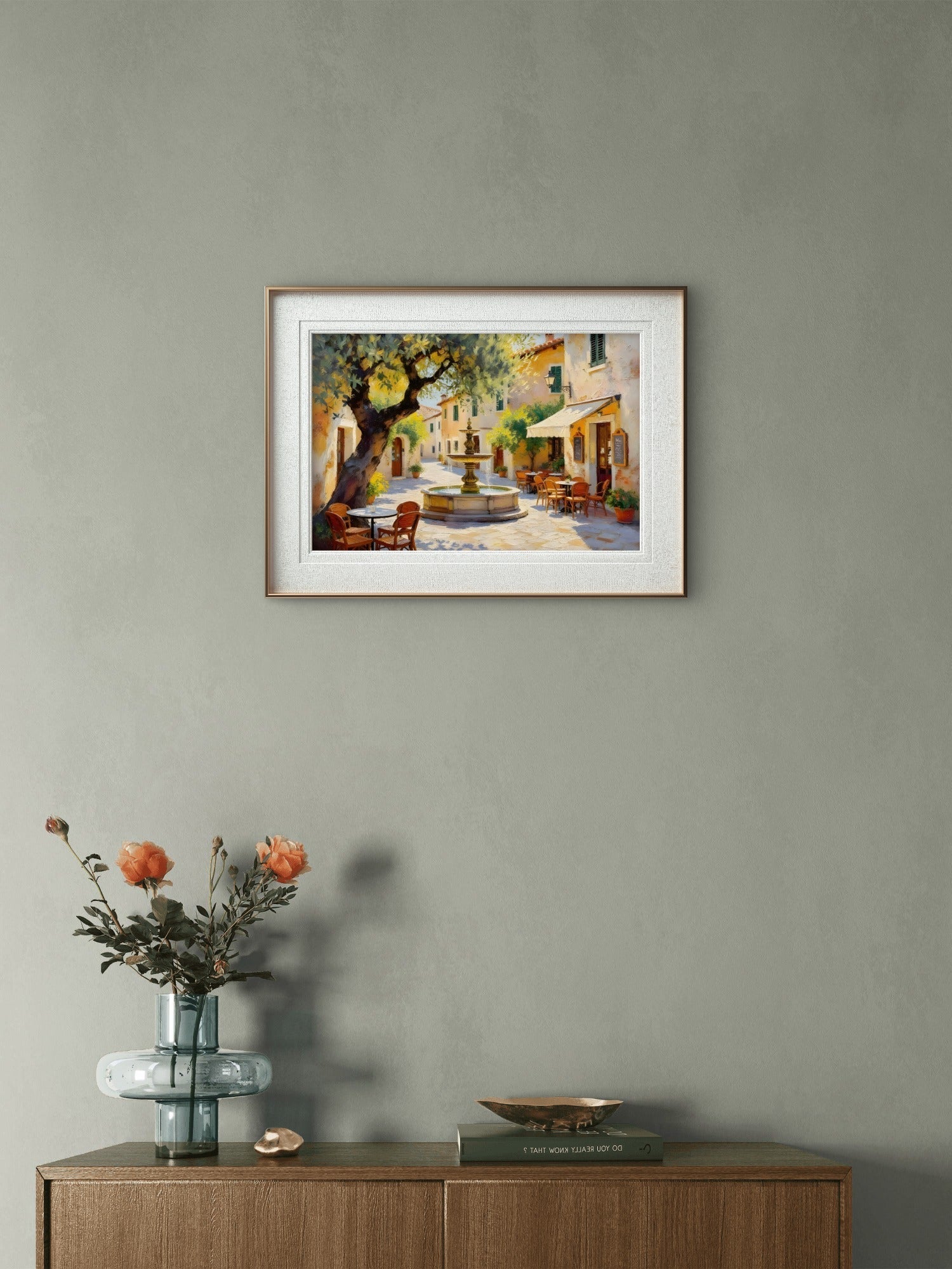 Outdoor Café – Charming Street Scene Wall Art Print - Byeutifull Art