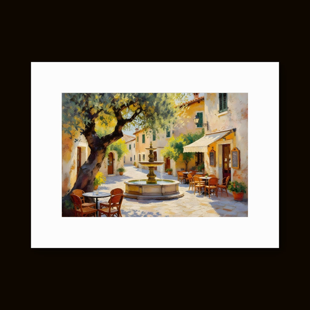Outdoor Café – Charming Street Scene Wall Art Print - Byeutifull Art