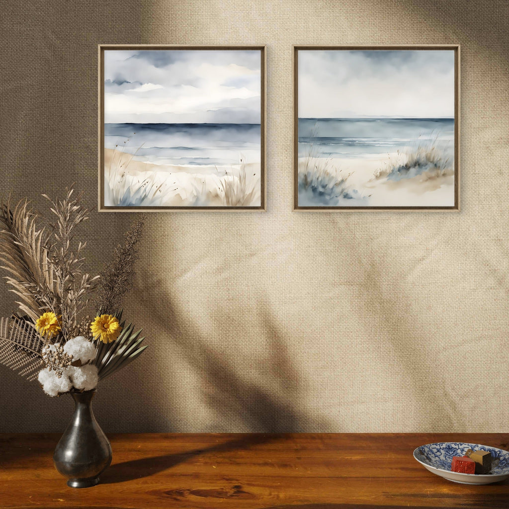 Sand Beach – Soft Coastal Wall Art Print Set of 2 - Byeutifull Art