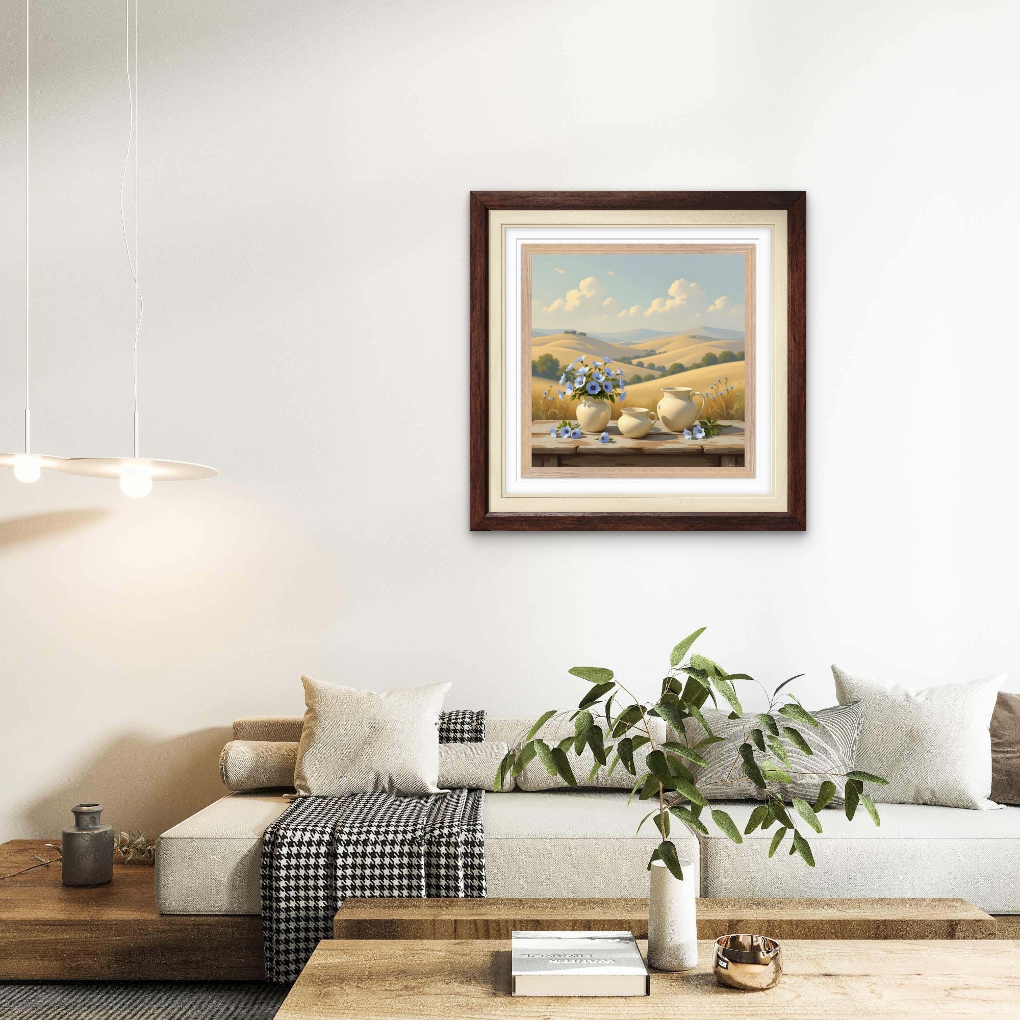 Summer Meadow Landscape Wall Art – Countryside Field Art Print - Byeutifull Art