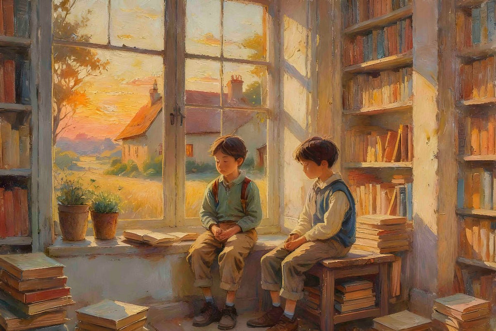 Two Boys – Painterly Portrait Wall Art Print