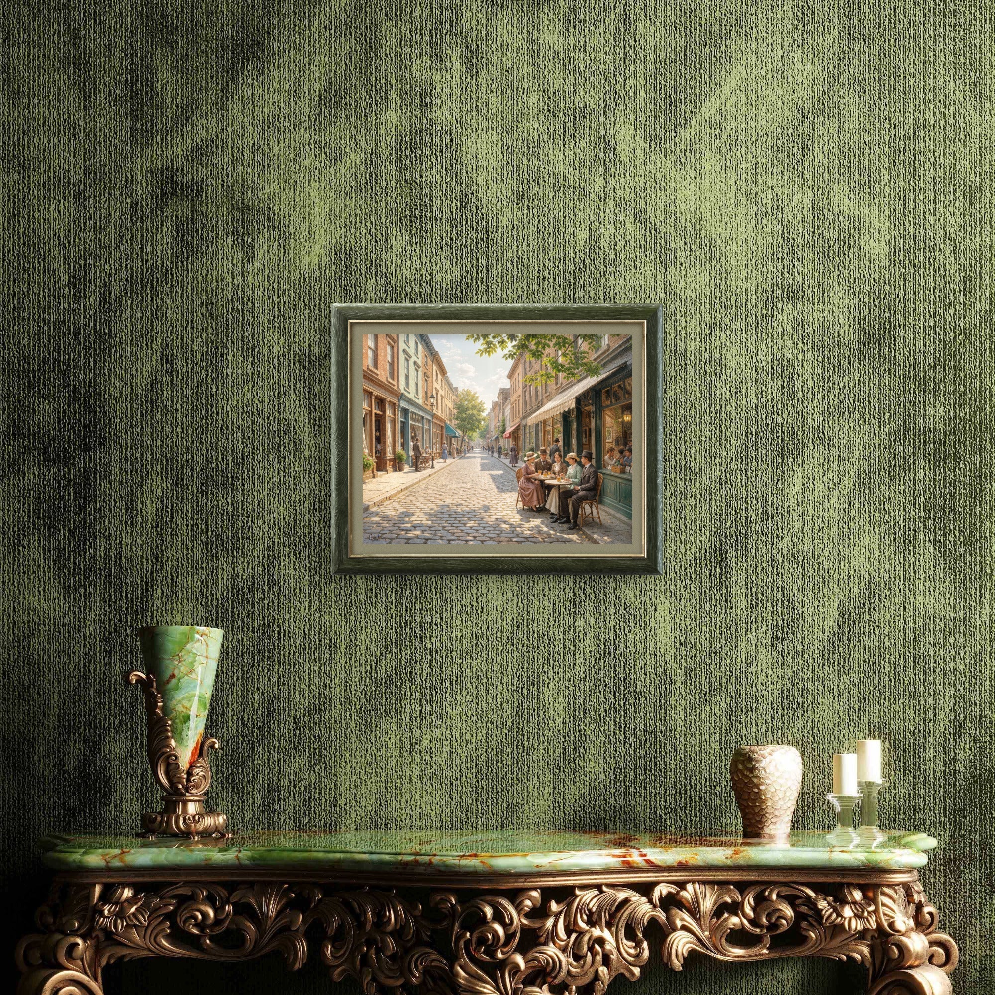 Vintage Old Montreal Street Scene Wall Art Print – Summer Stroll Cityscape Decor - Byeutifull Art